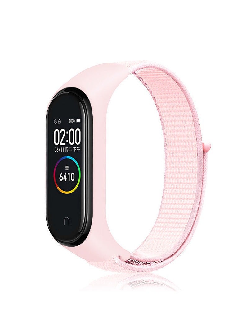 Nylon Strap Compatible with Xiaomi Mi Band 7/6/5/4/3 Soft Adjustable Band for Men and Women,Pink - Image 1