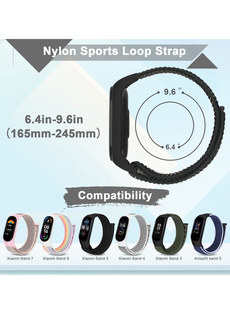Nylon Strap Compatible with Xiaomi Mi Band 7/6/5/4/3 Soft Adjustable Band for Men and Women,Pink - Image 2