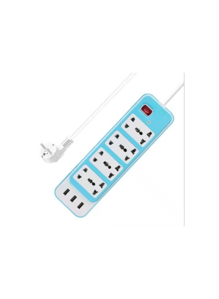 Power strip - 4 outlets - 3 USB - white - Image 1