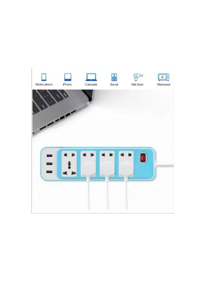 Power strip - 4 outlets - 3 USB - white - Image 3