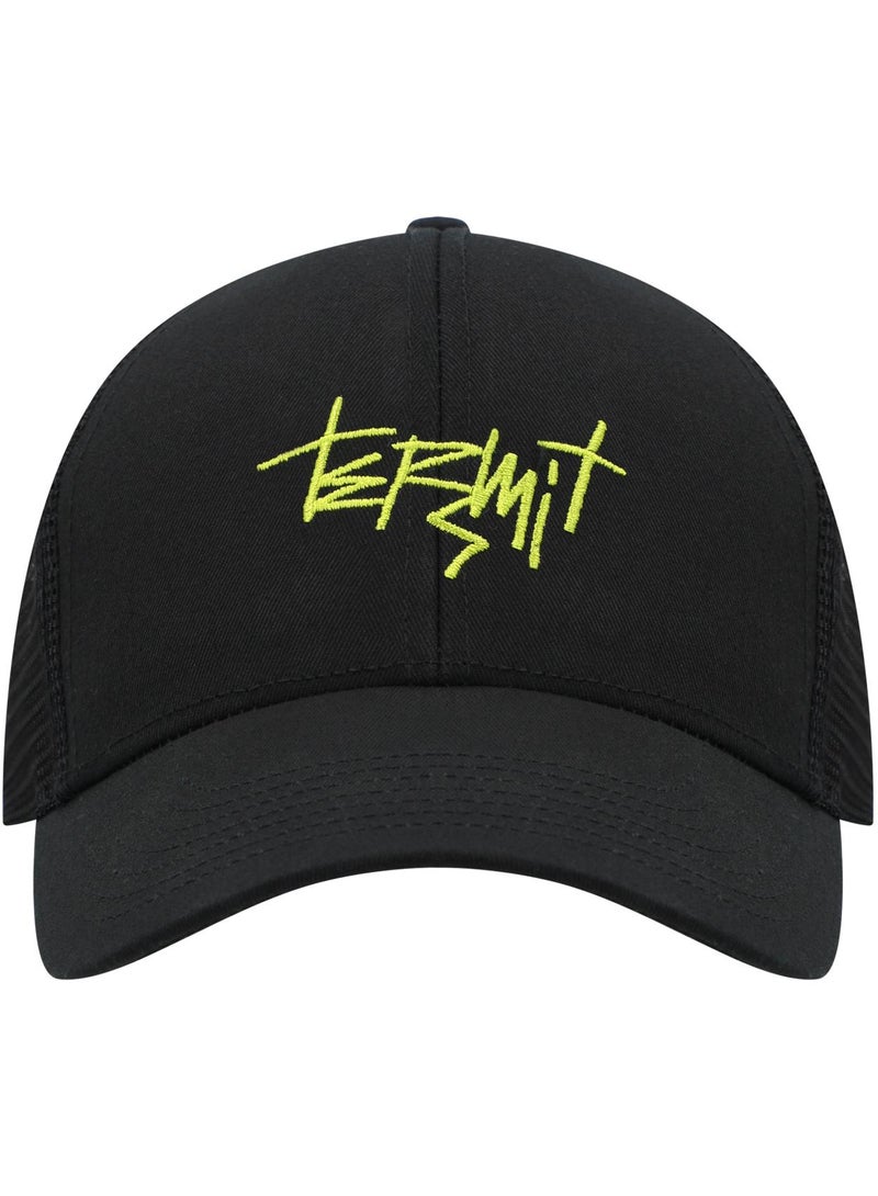Termit Termit Black Baseball Cap for Kids – One Size Adjustable Hat with Embroidery, Cotton Front & Mesh Back, Breathable Summer Cap for Sports & Travel  - Image 2