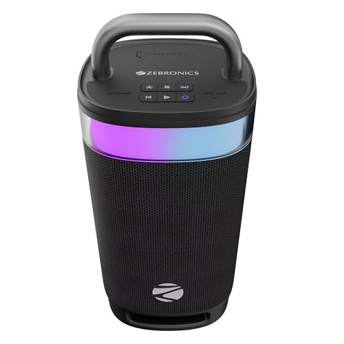 Zebronics Wireless Bluetooth Party Speaker, 100W, Upto 5Hrs Playback, 4X 6.9cm Drivers, Passive Radiator, TWS, USB, AUX, 3 EQ Modes, IPX5 Water Resistant, RGB, Built-in Powerbank (Axon 500) - Image 1