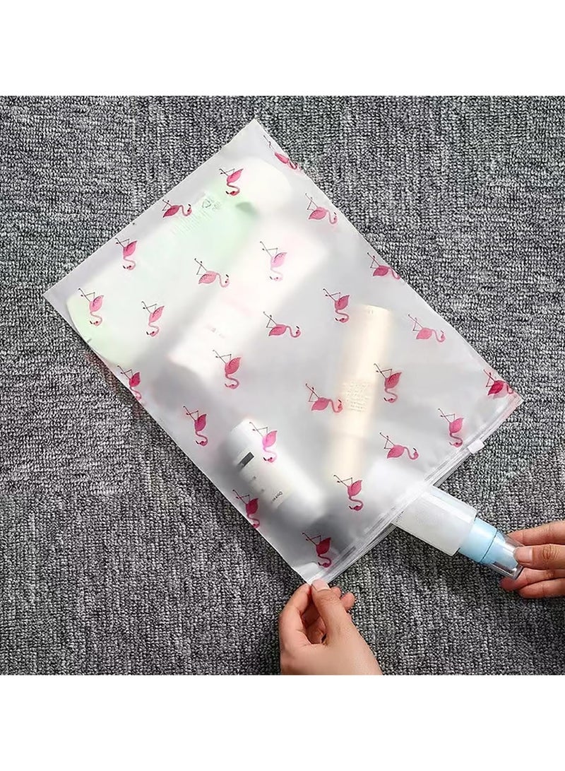 جنرال **Zip Lock Ziplock Bag، حقيبة تخزين ملابس بلاستيكية كبيرة بقياس 35 × 45 سم، حقيبة موفرة للمساحة ذات سطح مغطى بطبقة مجمدة ونمط الفلامنغو، حقيبة شفافة بسحاب لتخزين الملابس والأحذية ومستحضرات التجميل (50 قطعة).**  - Image 1