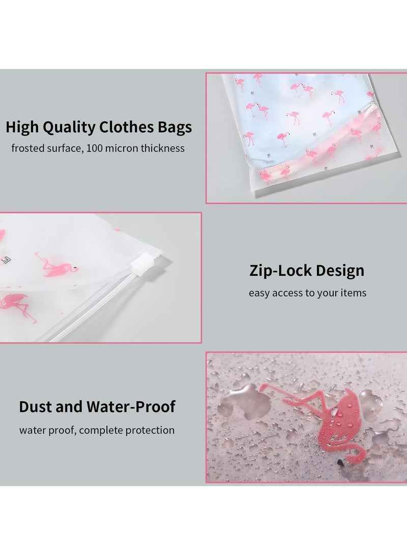 جنرال **Zip Lock Ziplock Bag، حقيبة تخزين ملابس بلاستيكية كبيرة بقياس 35 × 45 سم، حقيبة موفرة للمساحة ذات سطح مغطى بطبقة مجمدة ونمط الفلامنغو، حقيبة شفافة بسحاب لتخزين الملابس والأحذية ومستحضرات التجميل (50 قطعة).**  - Image 2