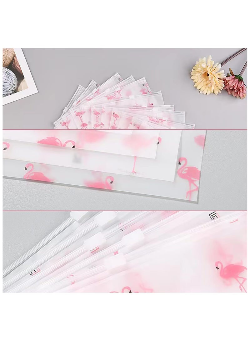 جنرال **Zip Lock Ziplock Bag، حقيبة تخزين ملابس بلاستيكية كبيرة بقياس 35 × 45 سم، حقيبة موفرة للمساحة ذات سطح مغطى بطبقة مجمدة ونمط الفلامنغو، حقيبة شفافة بسحاب لتخزين الملابس والأحذية ومستحضرات التجميل (50 قطعة).**  - Image 3