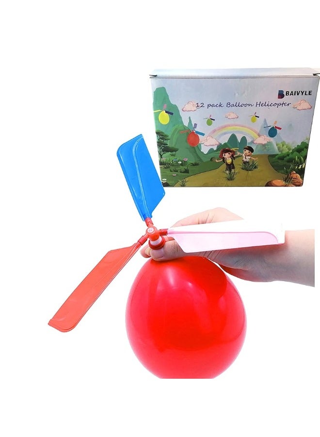 BAIVYLE Kids Toy Balloon Helicopter (12 pack) Children's Day Gift Party Favor easter basket, stocking stuffer or birthday! Flying Toys for Boys and Girls - Outdoor Sport Toy for 7 8 9 10 Year Old - Image 5