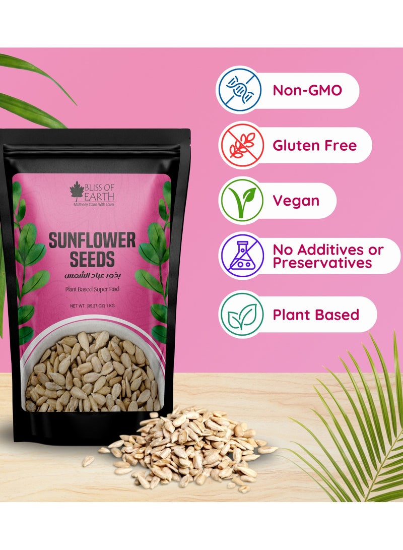BLISS OF EARTH Dehulled Sunflower Seeds 1kg For Eating and Weight Loss Naturally Superfood - Image 3