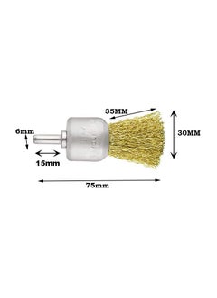 Inditrust Inditrust 30mm end brush wire brush tool for rust removal paint removal deburring sharp edges brass coated 10 pcs  - Image 2