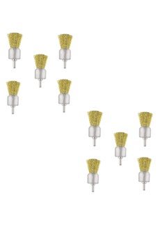 Inditrust Inditrust 30mm end brush wire brush tool for rust removal paint removal deburring sharp edges brass coated 10 pcs  - Image 1