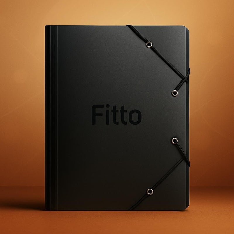 Fitto Card Board Folder for A4 Sheets - 34x26cm, Black Office Document Storage - Image 3