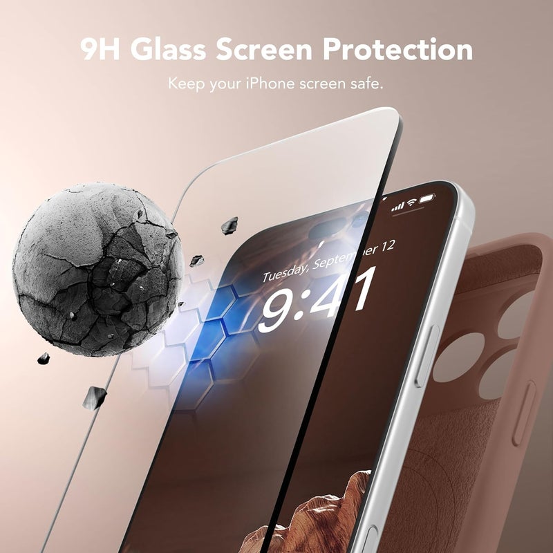 SUYDANBOX Magnetic for iPhone 17 Pro Case, Compatible with MagSafe, [Full Camera Protection][Screen Protector] Silicone Shockproof Protective Phone Case for iPhone 17 Pro 6.3", Brown - Image 4