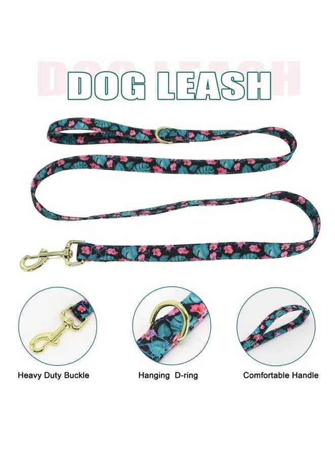 BEIRUI Cute Girl Dog Collars, Harnesses & Leashes Set - Adjustable Dog Collar and Leash Set with Flower - Soft Mesh Dog Vest Harness for Puppies Small Medium Dogs (Green,S) - Image 5