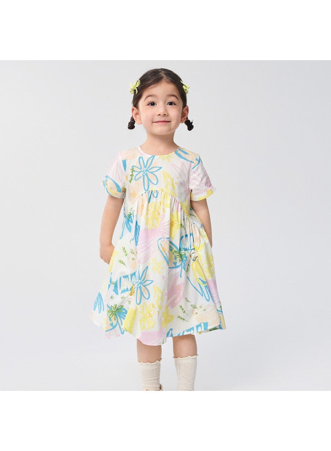 Balabala Kids Dress For Girls, Large Flared Skirt, 2025 Summer New Fashion Print - Image 3