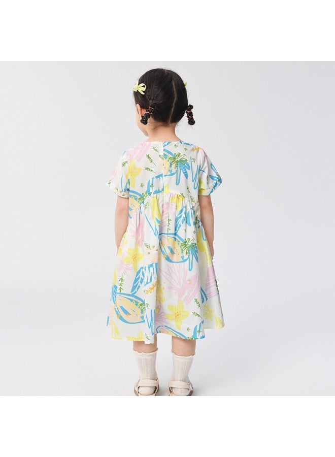 Balabala Kids Dress For Girls, Large Flared Skirt, 2025 Summer New Fashion Print - Image 5