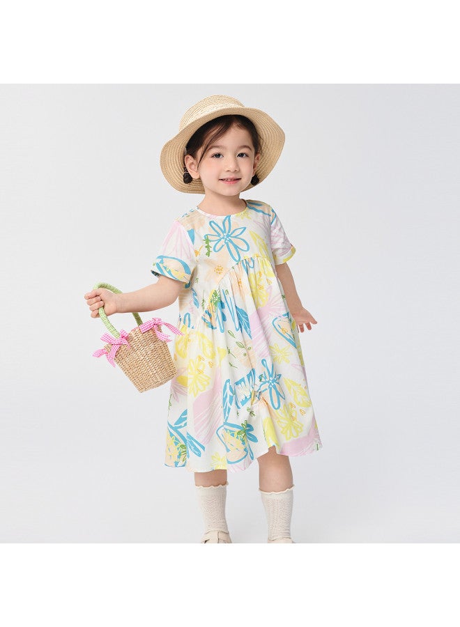 Balabala Kids Dress For Girls, Large Flared Skirt, 2025 Summer New Fashion Print - Image 4