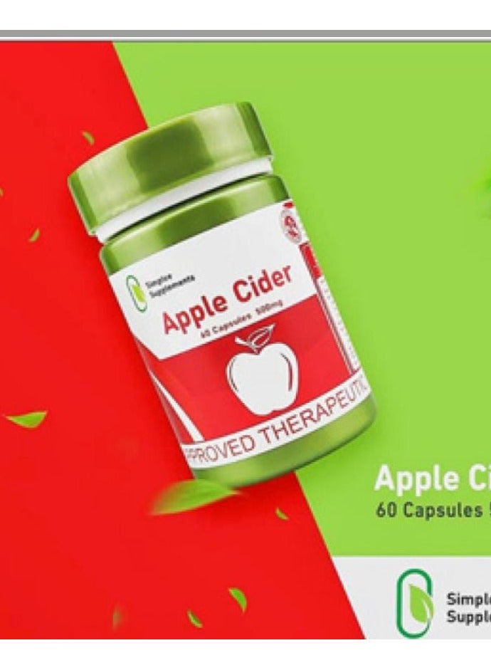 كبسولات خل التفاح 60 كبسولة 500 ملجم