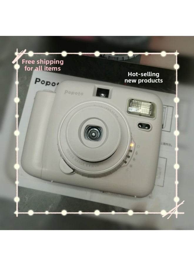 Generic Popoto Polo MINI Camera Package With Photo Paper One-time Imaging Gift Is Small And Can Be-Body Color:Hot Grabbing Cream White (7000+ Has Been Assembled)-official Standard  - Image 5