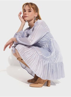 JUNE Tiered Puff Sleeve Dress  - Image 3