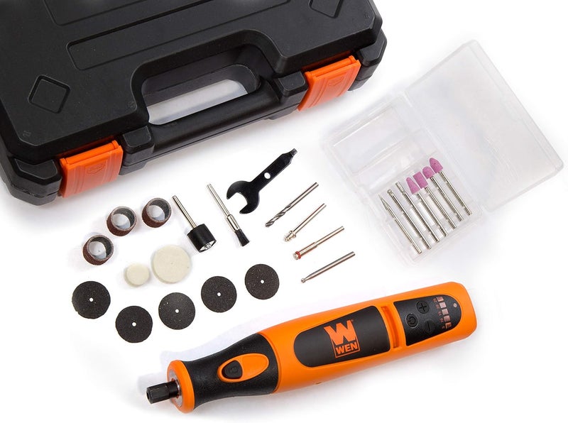 Wen 23072 Variable Speed Lithium-Ion Cordless Rotary Tool Kit with 24-Piece Accessory Set, Charger, and Carrying Case, 7.2 Volts - Image 4
