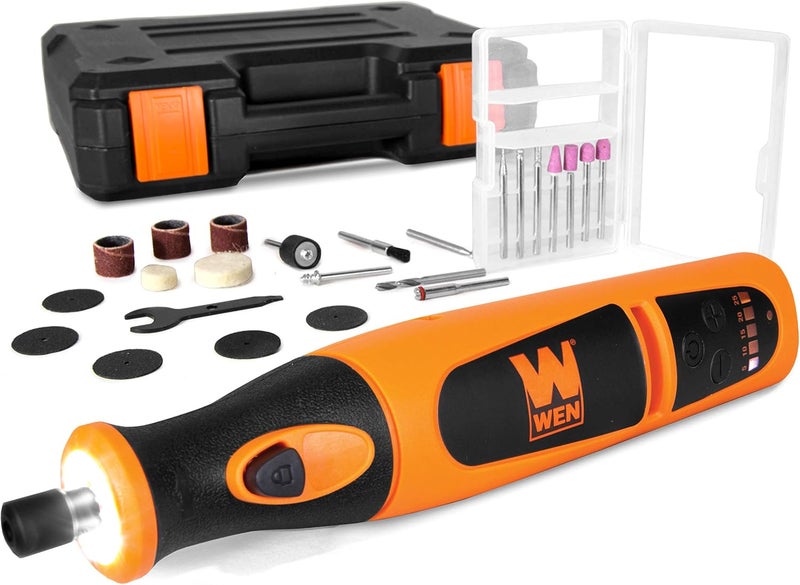 Wen 23072 Variable Speed Lithium-Ion Cordless Rotary Tool Kit with 24-Piece Accessory Set, Charger, and Carrying Case, 7.2 Volts - Image 1