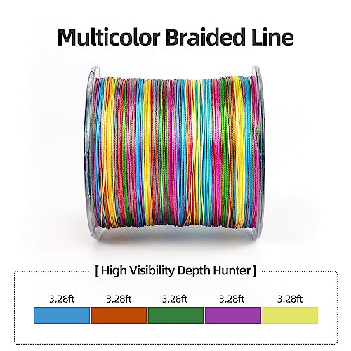 RUNCL Braided Fishing Line, 8 Strand Abrasion Resistant Fishing Line Braid, Super Durable, Smooth Casting, Zero Stretch, Smaller Diameter, Hi Vis, 328-1093 Yards, 12-100LB(40LB,546yds) - Image 4