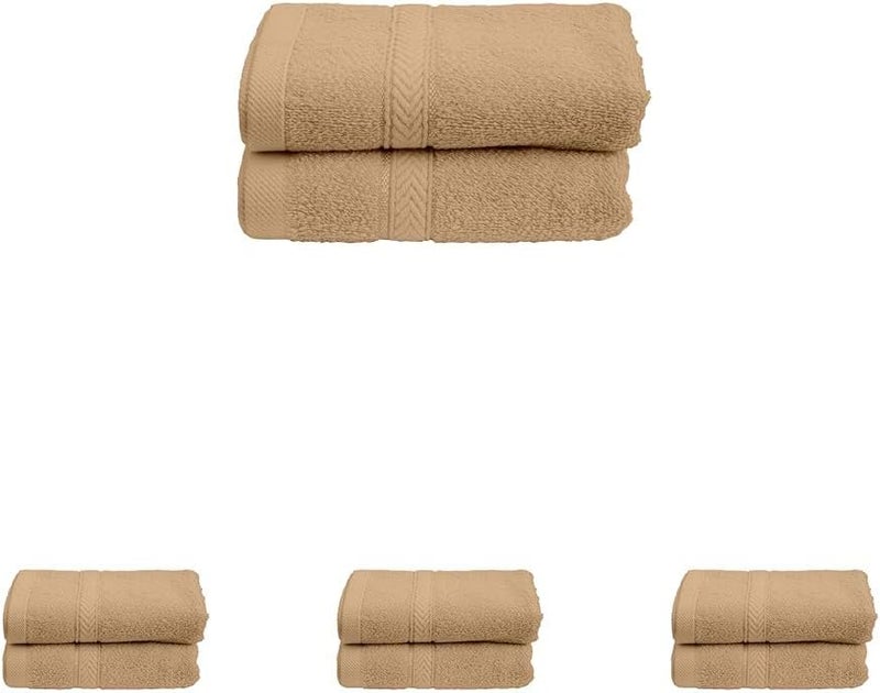 Princess Land transit & shipment compatible Hotel Linen Klub 2-Piece Hand Towel Set - Premium Cotton Terry, Luxurious Ringspun, 480 GSM Highly Absorbent and Quick Dry for Spa-Like Comfort, Size: 40 x 70 cm, Beige (Pack of 4) Fault optimized construction - Image 1