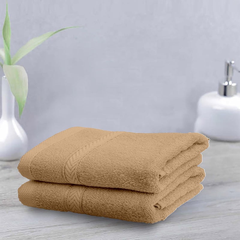 Princess Land transit & shipment compatible Hotel Linen Klub 2-Piece Hand Towel Set - Premium Cotton Terry, Luxurious Ringspun, 480 GSM Highly Absorbent and Quick Dry for Spa-Like Comfort, Size: 40 x 70 cm, Beige (Pack of 4) Fault optimized construction - Image 2