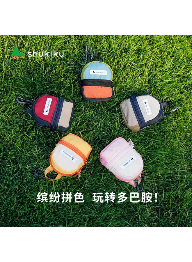 Shukiku Classic Series Dopamine Color-block Small Earphone Pouch Coin Purse Pendant, Khaki Blue, One Size Fits All
