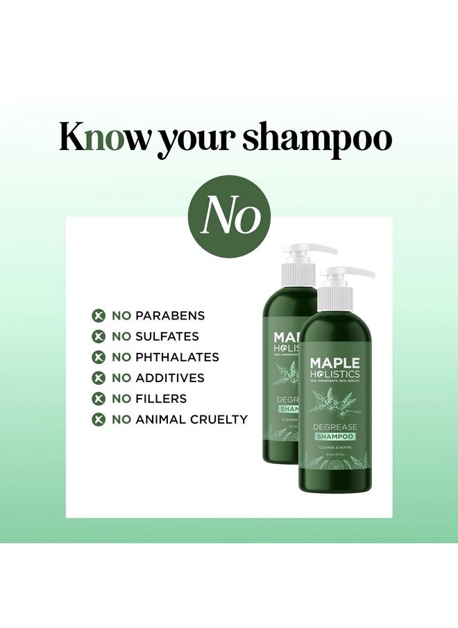 Maple Holistics - Clarifying Shampoo for Oily Hair and Scalp - Deep Cleansing Shampoo Build Up Remover with Rosemary Oil - Degrease Shampoo for Greasy Hair & Scalp - Vegan Color Safe Sulfate & Paraben Free (2 Pack) - Image 1