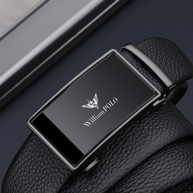 King Paul Belt Men's High-end Genuine Leather Belt Automatic Buckle All-match Simple Mirror Belt Guangzhou Belt - Image 5