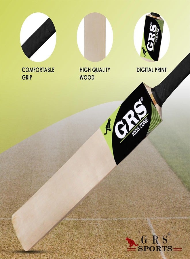 Grès GRS Kids Zone Wooden Popular Willow Bat with 1 Tennis Ball(Size 2 for Age Group 4-7 Years) - Image 3