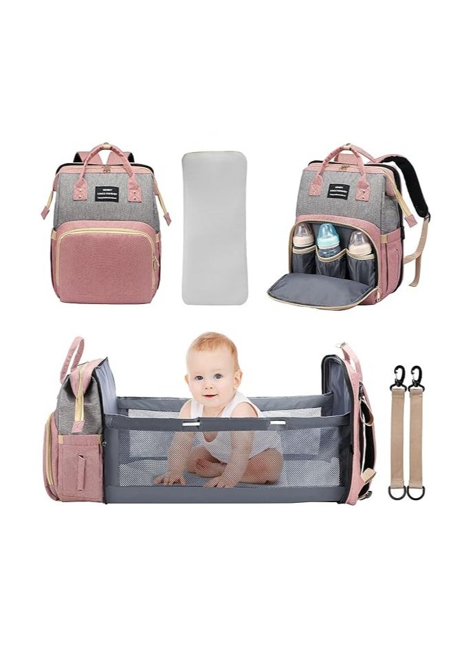 BLOOMING TIME Diaper Bag Backpack with Foldable Changing Station, Insulated Pockets,Stylish, Waterproof Baby Bag for Travel, Mom & Dad Essentials  - Image 1