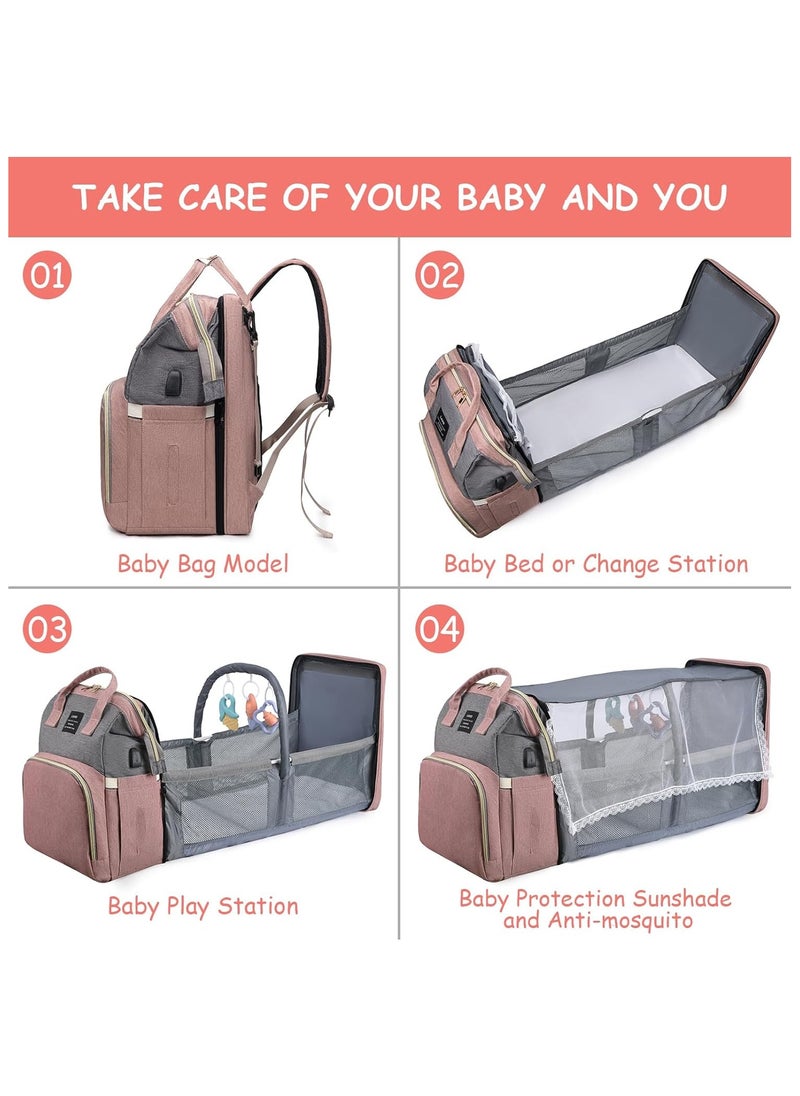 BLOOMING TIME Diaper Bag Backpack with Foldable Changing Station, Insulated Pockets,Stylish, Waterproof Baby Bag for Travel, Mom & Dad Essentials  - Image 5