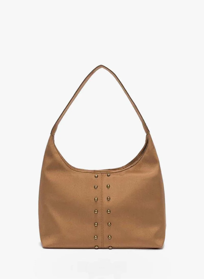 Shule Bags Moka Troklu Suede Shoulder Bag Camel.