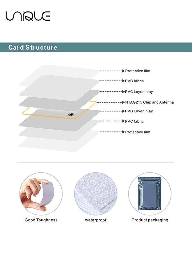 Unique Blank NFC Cards, 10PCS Tags NTAG 215 PVC Cards programmable Tags, Compatible with Amiibo and TagMo for Android All Phone Enabled  - Image 3