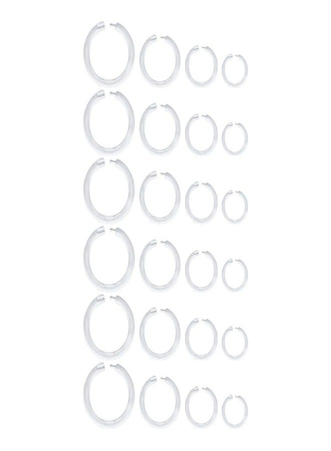 MODRSA Clear Septum Ring Nose Hoop Rings Daith Retainer for Work Surgery Bioflex Cartilage Tragus Helix Lobe Earrings Plastic Tongue Lip Piercing Clicker Horseshoe Barbell 6-12mm 16g - Image 1