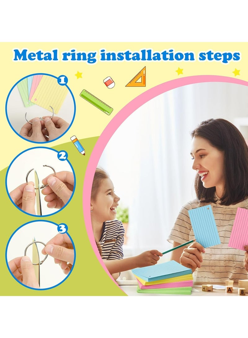 CMGTYYD Colored Index Cards 3x5 Inches Flash Cards with Ring Lined Flashcards Note Cards for Studying, 200 Count. - Image 3