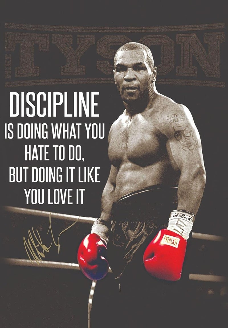 Tallenge Tallenge Mike Tyson Discipline Is Doing What You Hate To Do Small Poster Paper 12 x 12 inches Multicolour