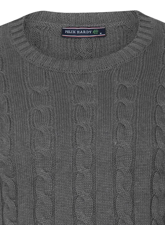FELIX HARDY Cable Knit Crew Neck Pullover