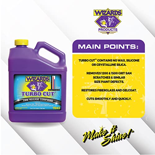 Wizards Turbo Cut Compound - Removes 1200 to 1500 Scratches - Renews, Restores and Fast Cuts Dead and Faded Paints, Gelcoat and Fiberglass - Water Based Car Scratch Remover - 1 Gallon - Image 4