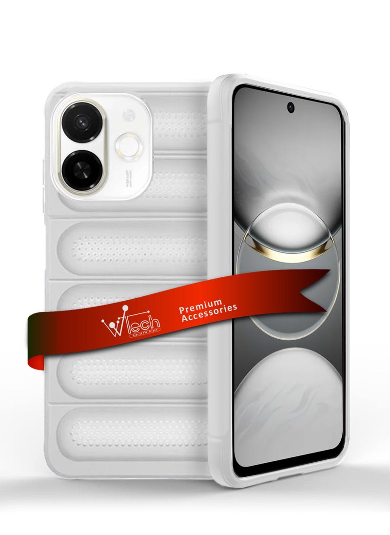 Wtech - Tecno Spark 30C 5G 2024 Premium Translucent within Air Bag TPU with Band Texture Case Cover - White - Image 1