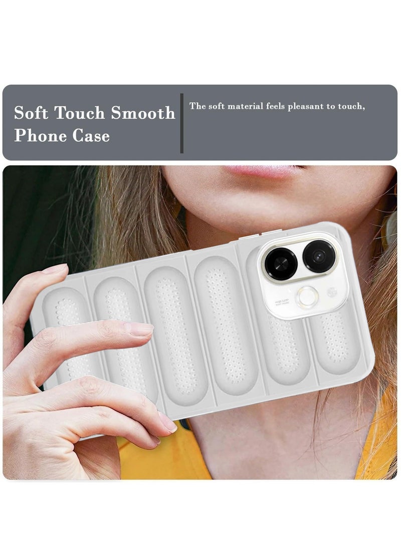 Wtech - Tecno Spark 30C 5G 2024 Premium Translucent within Air Bag TPU with Band Texture Case Cover - White - Image 1