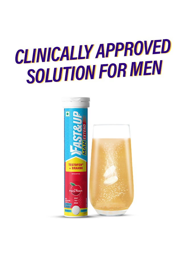 FAST&UP Man Extend Delay Climax - 20 Effervescent Tablets - Fizzy Peach Flavour  - Image 1
