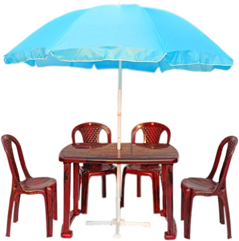 RAINPOPSON RAINPOPSON Outdoor Garden Umbrella With Stand Big Size Patio Garden Umbrella Blue 8Ft  - Image 4