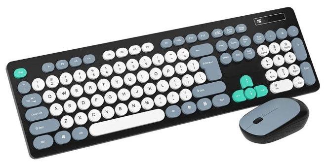 جاما لوحة مفاتيح وماوس لاسلكية كومبو، بطارية 2.4 جيجا هرتز، لوحة مفاتيح رفيعة وماوس 1600 نقطة في البوصة - Image 1