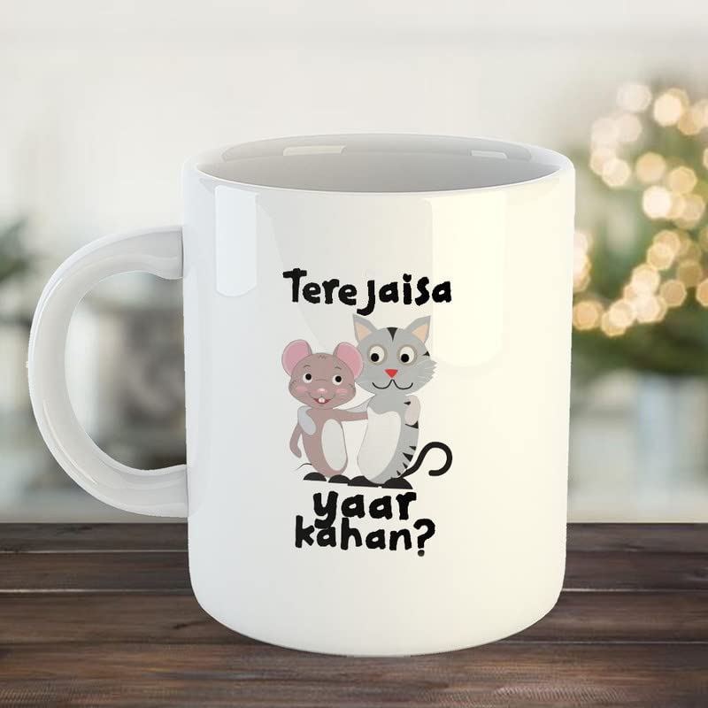 Happu Happy Friendship Day Coffee Mug with 1 Friendship Band Tere Jaisa Yaar Kahan Rat Cat Gifts for Friendship Day Friendship Day Gifts for MensWomens Gifts for Girls 325 ML11Oz5902WH - Image 3