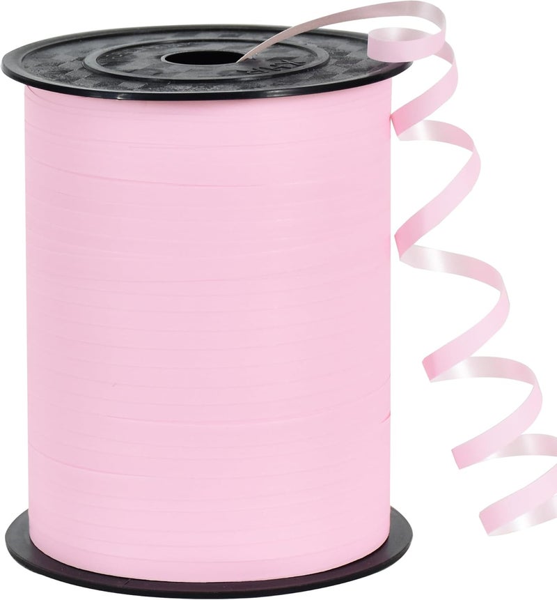 TONIFUL 500 Yards Curling Ribbon-Balloon Ribbon-Balloon String for Art&Craft Decor,Gift Wrapping,Ribbons and Bows for Christmas New Year Birthday Gifts Graduation Supplies (Pastel Pink) - Image 1