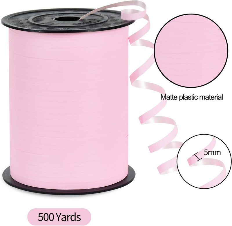 TONIFUL 500 Yards Curling Ribbon-Balloon Ribbon-Balloon String for Art&Craft Decor,Gift Wrapping,Ribbons and Bows for Christmas New Year Birthday Gifts Graduation Supplies (Pastel Pink) - Image 2