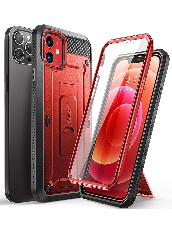 SupCase Unicorn Beetle Pro Series Case for iPhone 12 / iPhone 12 Pro (2020 Release) 6.1 Inch, Built-in Screen Protector Full-Body Rugged Holster Case (Ruddy) - Image 1