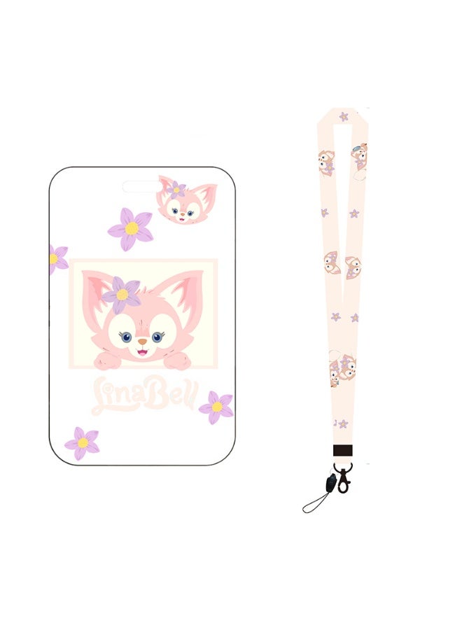 NIBEMINENT 1 - Piece Lina Belle Kpop Photo Card Holder Pendant Key Chain ID Badge Holder ID Card Holder Photo Card Protector for School ID Office ID Access Card for Women Girls